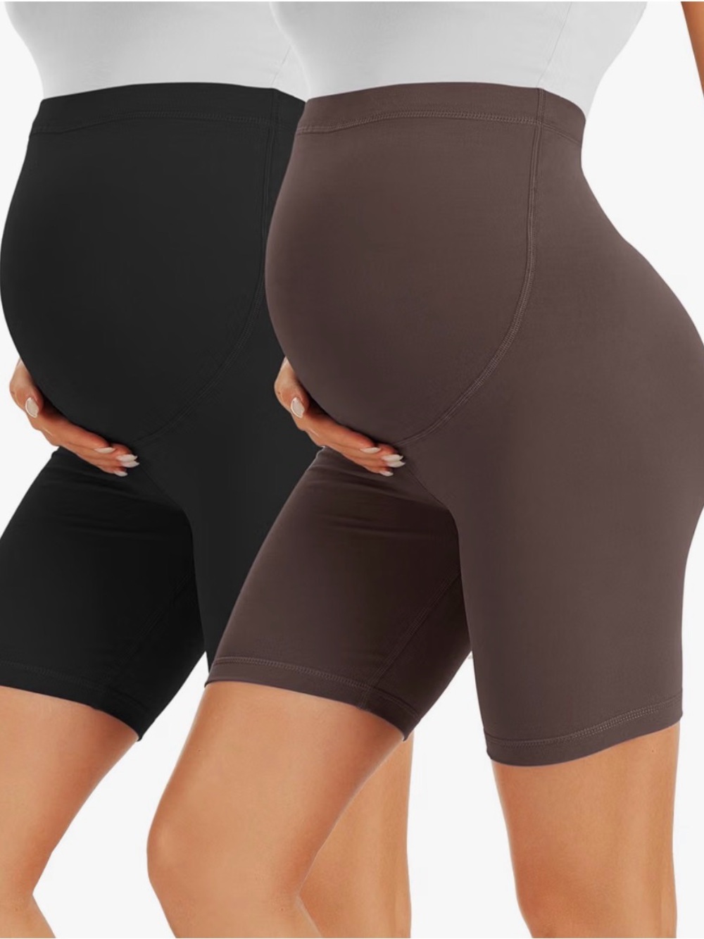 2 new Maternity Bike Shorts - Black and Brown